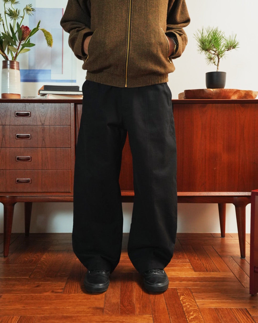 High Count Twill Chino Wide Trousers