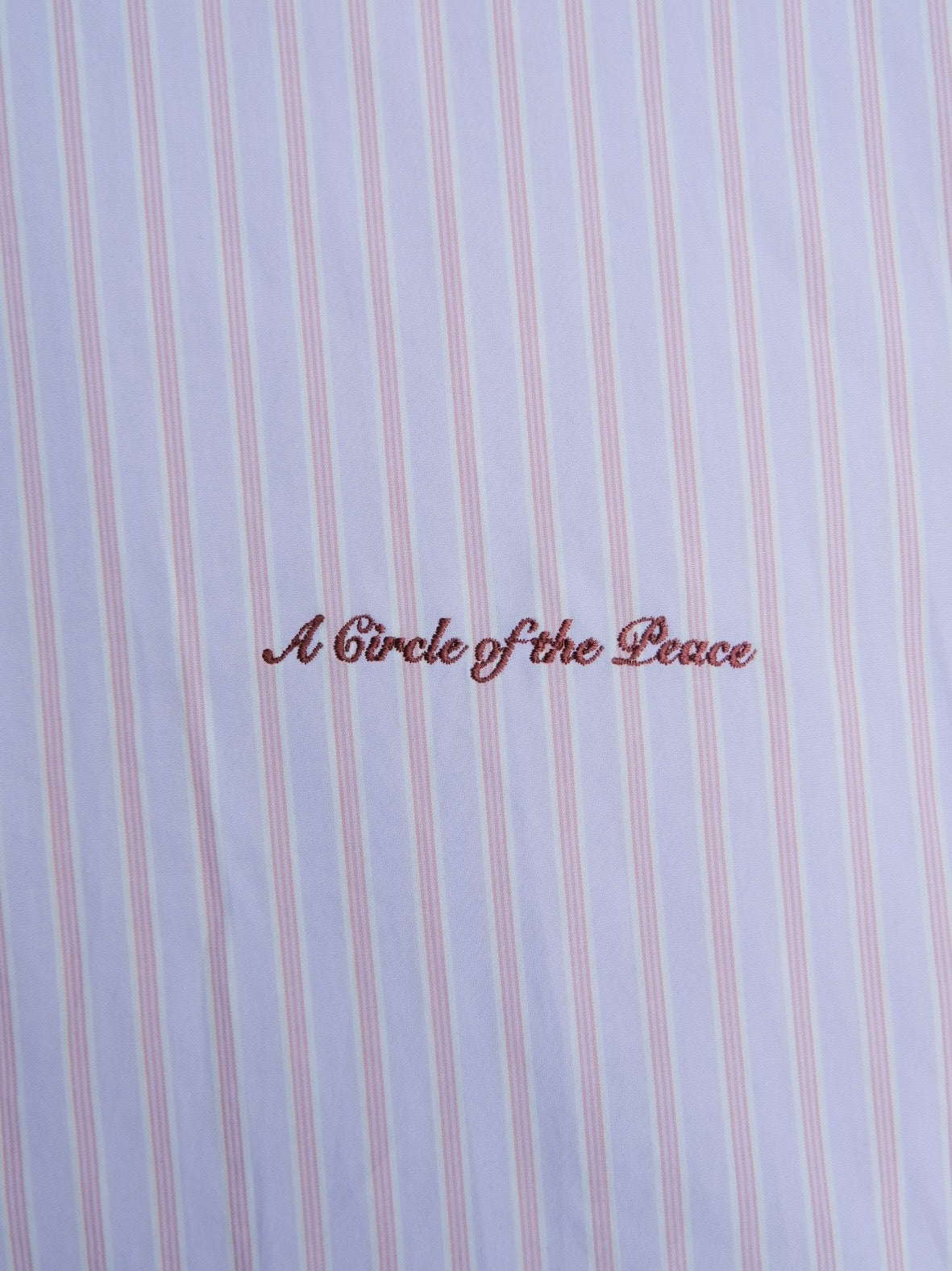 A CIRCLE OF THE PEACE マルチストライプ リラックスシャツ メンズ ピンク