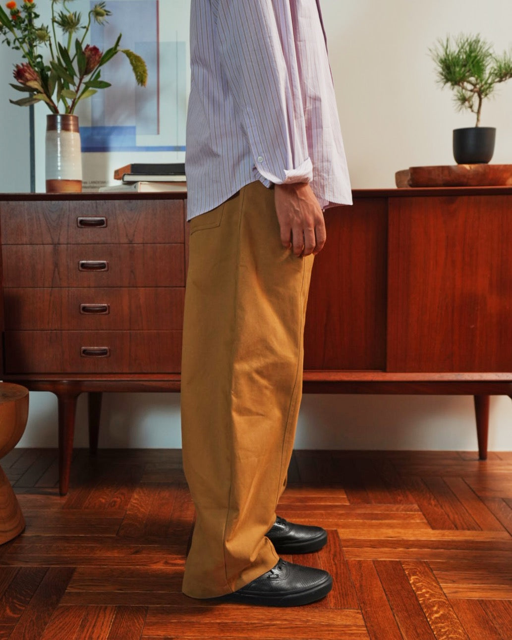 High Count Twill Chino Wide Trousers