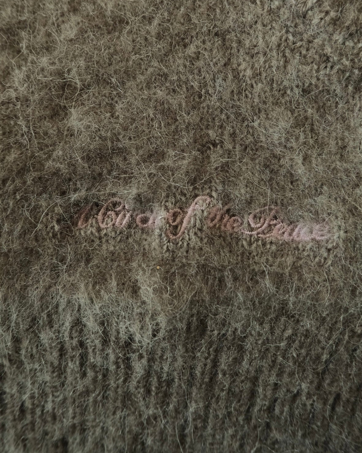 Brushed Wool Round Neck Cardigan